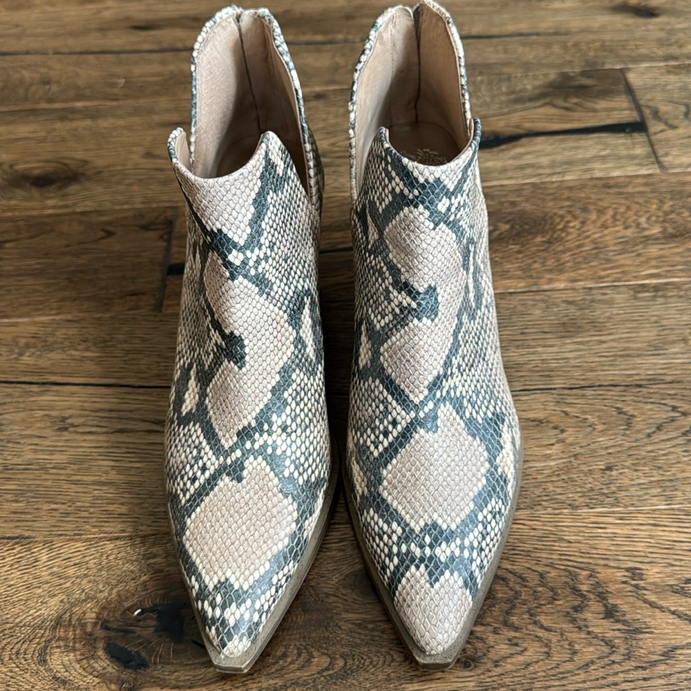 Snake print Vince Camuto booties